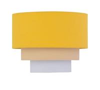 Ochre Yellow Linen Table Lamp Shade, Lampshade for Table Lamp or Bedside Light, Modern Ombre Design, Diameter 22cm