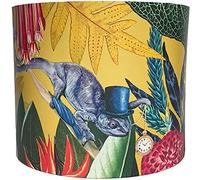 Ochre Yellow Tropical Jungle Lampshade for Ceiling & Table Lamps - Parrot, Bird & Chameleon Animal Bedroom Accessories
