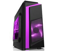 OCHW Desktop Gaming PC: AMD A8-9600 Quad Core APU, 8GB 2400MHz DDR4, 1TB Hard Drive, WiFi, F3 Purple LED Case, Windows 10