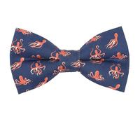 OCIA Cotton Cute Pattern Pre-tied Bow Tie Adjustable Bowties for Adult & Children (Octopus-Navy)