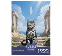 Ocicat 1000 Pieces Jigsaw Puzzles Pet Cat for Kids Staycation Kill Time Wall Decoration Educational Toy Age 14+ ForAdults 38x26cm/1000pcs