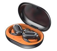 Ocilenya 2024 Latest 3D Surround Sound Open Bluetooth Headset,Open Owls Bluetooth Headset,Wireless Open Ear Noise Reduction Low Delay Hanging Sports Bone Headphones Waterproof (Black-Orange)