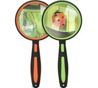 Ocim 2 Pack Magnifying Glass, Kids Magnifying Glass,75mm 10X Reading Magnifier with Non-Slip Rubber Handle for Seniors and Kids