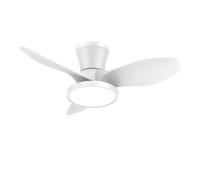 ocioc Ceiling Fan with Light Quiet, Remote Control, LED 3CCT, 6 Speeds, Timer, DC Motor, for Bedroom, Living Room, Kitchen, Small Room, Modern White Ø81CM