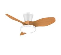 ocioc Quiet Ceiling Fan with LED Light DC motor 32 inch Large Air Volume Remote Control Oak for Kitchen Bedroom Dining room Patio