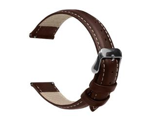 OcioDual 20mm Dark Brown Leather Strap with Stainless Silver Buckle and Quick Release Universal Smart Watch Replacement Strap Traditional Men Women, dark brown, 20mm