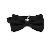 OcioDual Elegant Bow Tie for Men in Black Unicolor Design with Adjustable Clip Hook Closure, 12cm x 6cm, Celebrations, Parties, Work, Weddings and Events