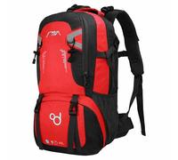 OcioDual Hiking Backpack 40 Liters, Trekking Backpack Red, Mountain and Camino de Santiago, Multifunctional, Lightweight, Men's Backpacks for Camping, Nordic Walking, Survival