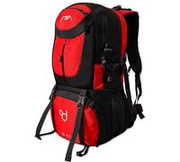 OcioDual Hiking Backpack, 50 Litres, Waterproof and Lightweight, Multiple Pockets, Ideal for Travel, Mountain, Camping, Outdoor, Ultralight, for Men and Women, red, 50L, Outdoor