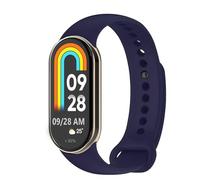 OcioDual Replacement Strap Compatible with Xiaomi Mi Band 8, Soft Flexible Silicone Sport Breathable Rubber Replacement Bracelet, Midnight Blue