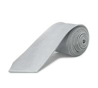 OcioDual Ties For Men, Silver Tie for Men, Unisex Narrow Ties without Satin Print for Wedding, Communion, Baptism and Parties 100% Polyester