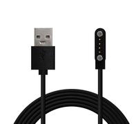 OcioDual USB Charger Cable for Smart Watch Universal Model 4 Pin 7.8 mm Magnetic Base - Various Models of Smartwatches. Black