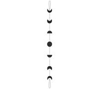 OCIOLI Moon Phases Garland Wall Hanging Moon Decor Wall Decorations with Metal Chains for Office Nursery Bedroom Window Decorative Wall Art Ornaments (Black)