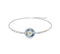 OCJ August Birthstone Bracelet for Women Sterling Silver I'd be Lost without You Compass Jewellery with Blue Crytal Valentines Day Anniversary Birthday Christmas Gifts for Wife, Girlfriend