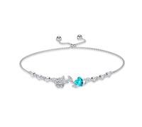 OCJ Christmas Gifts for Her Rose Flower December Birthstone Bracelet Sterling Silver Adjustable Slider Bolo Bracelets Anniversary Birthday Women Jewellery Gifts for Wife, Girlfriend, Mom, Sister