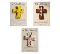 ocket Hug Blessing Cross for Christian Athletes, Stitched Leather Baseball Softball Charm with Inspirational Scripture Card, Religious Sports Encouragement Gifts for Son Daughter Teammates