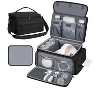 OCKLILY Breast Pump Bag for Spectra S1 S2, Pump Bag with Waterproof Mat for Pump Accessories, Portable Pump Carry Bag for Work, Travel and Family, Black