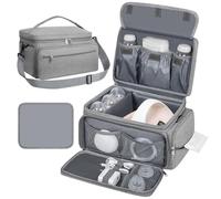 OCKLILY Breast Pump Bag for Spectra S1 S2 with Waterproof Mat, Breastmilk Cooler Bag for Pump Essentials, Pump Bags for Work, Mother, Travel, Camping, Grey