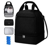 OCKLILY Pump Bag for Spectra S1 S2, Wearable Breast Pump Bags with Ice Pack, Pumping Bag with Waterproof Mat for Pump Accessories, Insulated Bottle Bags for Work Travel and Family, Black