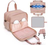 OCKLILY Wearable Breast Pump Bag, Breast Milk Cooler Bags with Insulated Compartment, Pumping Bag Compatible with Momcozy, Medela and Elvie Pumps, Pump Carrying Case for Work Travel Camping, Pink