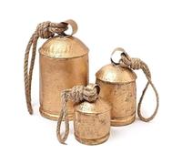 OCKULT 3 Pcs Giant Harmony Cowbells,Handmade Vintage Rustic Cow Bells, Rustic Lucky Harmony Cow Bells,Christmas Hanging Bells,Cow Bells On Rope,for Home & Garden Decor