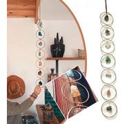 OCKULT 7 Crystal Gemstone Wall Hanger Decor,Large Raw Chakra Crystal Gemstones,Wall Hanger Chakra Meditation Hanging Ornament,Positive Energy Spiritual Meditation Hanging Ornament, for Window Wedding