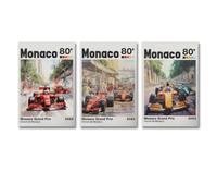 Ockxin A Set Of 3 Formula 1 Poster 1999 Monaco Grand Prix Vintage F1 Racing Cover Poster Wall Art Canvas Posters Room Decorative Aesthetic Poster Print Decor Posters 08x12inch(20x30cm)-3pcs Style