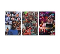 Ockxin A Set Of 3 J Cole Poster Rapper Music Collage Art Cover Poster Wall Art Canvas Posters Room Decorative Aesthetic Poster Print Decor Posters 08x12inch(20x30cm)-3pcs Style