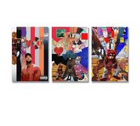 Ockxin A Set Of 3 Kanye West Poster Album Collage Art Cover Poster Wall Art Canvas Posters Room Decorative Aesthetic Poster Print Decor Posters 08x12inch(20x30cm)-3pcs Style