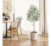 Oc'leaf Artificial Olive Tree - 120 cm Artificial Plants Large Olive Tree Plant, Artificial Olive Tree in Pot, Olive Tree Decoration for Home, Living Room, Bedroom, Office, Garden