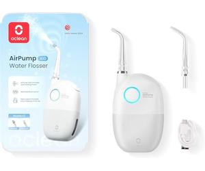Oclean AirPump 10 Cordless Dental Flosser, Portable Dental Jet with 3 Modes, Ideal for Orthodontic Appliances and Aligners, Up to 40 Days of Battery Life, Grey