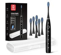 Oclean Electric Toothbrush for Adults, 150 Days Battery Life Electric Toothbrush, USB Rechargeable Sonic Travel Toothbrush with 6 Brush Heads & Travel Case, 5 Modes and Smart Timer
