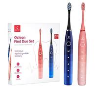 Oclean Find Duo Set (2X Sonic Electric Toothbrushes), 5 Modes with Whitening, 180 Days Battery Life, 2 Min Timer & 30s Reminder, IPX7, Twin Pack Set- Red & Blue