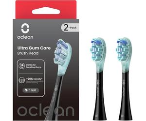 Oclean Replacement Toothbrush Heads, Soft Self-Developed Bristles, 2-Pack, Black, Compatible with All Oclean Adult Electric Toothbrushes (Ultra Gum Care)