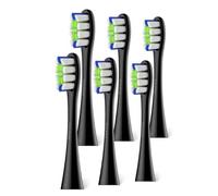 Oclean Toothbrush Standard Clean Brush Head Replacements, Compatible with All Oclean Electric Handles, FDA Approved (6 Pack) - Black
