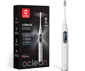 Oclean X Elite 10 Electric Toothbrush, Touchscreen, 12 Tracking Zones, 5 Brushing Modes with Gum Care, Sonic Toothbrush, 40 Days of Battery Life, Quiet 45 dB, Timer, Gray