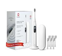 Oclean X Pro Elite Premium Set (Toothbrush+6 Brush Heads+Travel Case), Smart Mute Sonic Electric Toothbrush, 4 Whitening Modes, Quick Charge for 35 Days, IPX7 - Grey