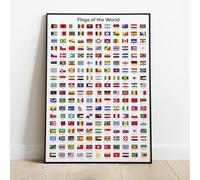 OCMM A2 World Flags Poster - Vibrant Display of 195 National Flags for Home, Office, or Classroom