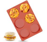 Ocmoiy 4 Inch Silicone Egg Mold for Baking/Jumbo Muffin Top Pan, 1 Pack Non-Stick Large Round Mold for Hamburger Bun, English Muffin, Tarts, Pies, Corn Bread, Egg Sandwich Breakfast