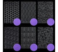 Ocmoiy 6 Pack Fondant Texture Sheets Floral Cake Impression Mats Rose Vine Lace Fondant Embossing Molds for Cake Decorating, Chocolate, Gum Paste, Wedding Cookies