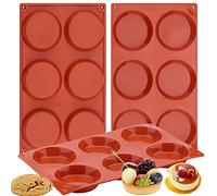 Ocmoiy Silicone Egg Molds Non-Stick 3 Inch Round Silicone Molds for Baking Egg Bites, Breakfast Sandwiches, English Muffins, 6 Cup Muffin Top Pans Pack of 3