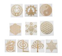 Ocobudbxw 10Pc 6.8cm 7 Chakra Copper Energy Tower Orgonite Sticker Epoxy Resin Jewelry DIY