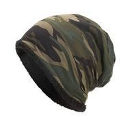 Ocobudbxw Unisex Winter Warm Baggy Beanie Hat Camouflage Faux Fleece Lined Ski Skull Cap