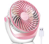 OCOOPA USB Desk Table Fan with Strong Airflow & Quiet Operation, Portable Cooling Fan Speed Adjustable 360°Rotatable Head for Home Office Bedroom Table and Desktop