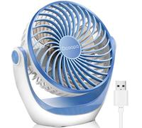 OCOOPA USB Desk Table Fan with Strong Airflow & Quiet Operation, Portable Cooling Fan Speed Adjustable 360°Rotatable Head for Home Office Bedroom Table and Desktop