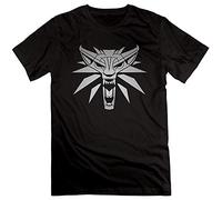 OCP Mlsker Men's White Wolf Witcher 3: Wild Hunt Cotton Short Sleeve T Shirts (Size:L