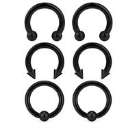 Ocptiy 00G 0G 2G 4G 6G 8G 10G 12G 14G 16G Septum Rings Silver Black Surgical Steel Heavy Gauges Earrings Stretching kit Eyebrow Lip Septm Nose Rings Helix Tragus Daith Rook Earrings Hoops 10mm-19mm