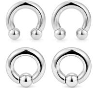 Ocptiy 00G 0G 2G 4G 6G 8G 10G 12G 14G 16G Septum Rings Silver Black Surgical Steel Heavy Gauges Earrings Stretching kit Eyebrow Lip Septm Nose Rings Helix Tragus Daith Rook Earrings Hoops 10mm-19mm