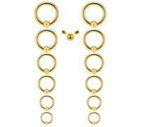 Ocptiy 16G-00G Septum Rings Ear Gauges Earrings Stretching Kit 316L Surgical Steel Internally Threaded Captive Bead Septum Pa Piercing Jewelry for Women 10mm 12mm 14mm 16mm, 14G-Inner Dia:8mm 10mm