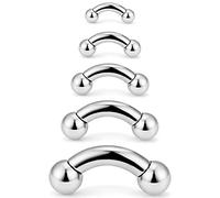 Ocptiy 16G 14G 12G 8G 6G 4G 2G Tongue Pa Ring Stretching Piercing Kit Set Stainless Steel Curved Belly Septum Cvh Prince Albert Glans Cock Peni Ring Barbell Piercing Jewelry Women Men 12mm16mm,